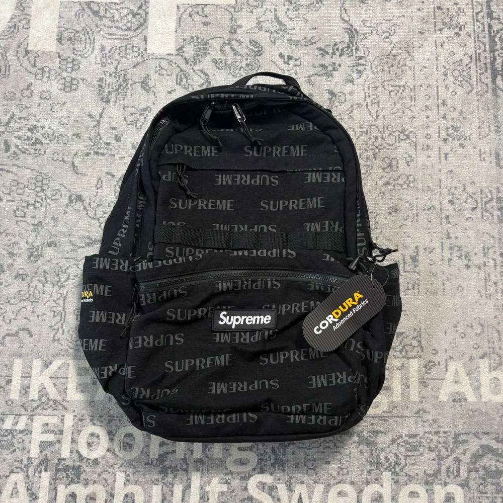 Supreme FW26B3 Jacquard Logo Backpack Black Cordura Streetwear NWT OS